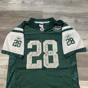 New‎ York Jets Curtis Martin #28 NFL Reebok Green White Mens M Football Jersey